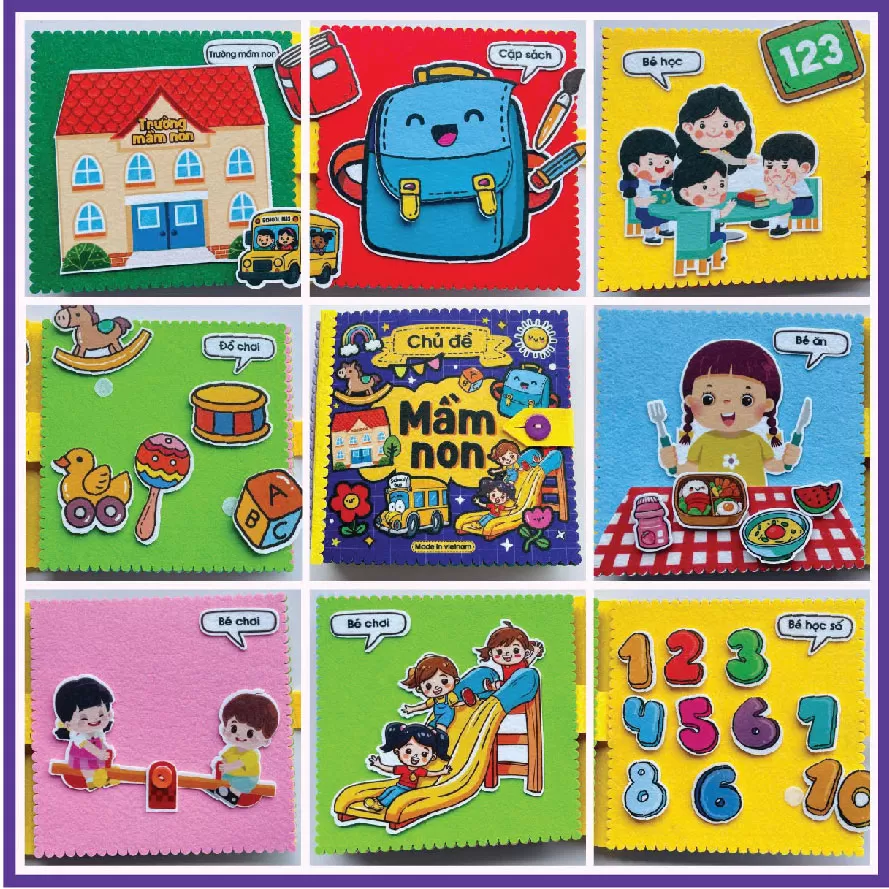 Sách vải chủ đề mầm non