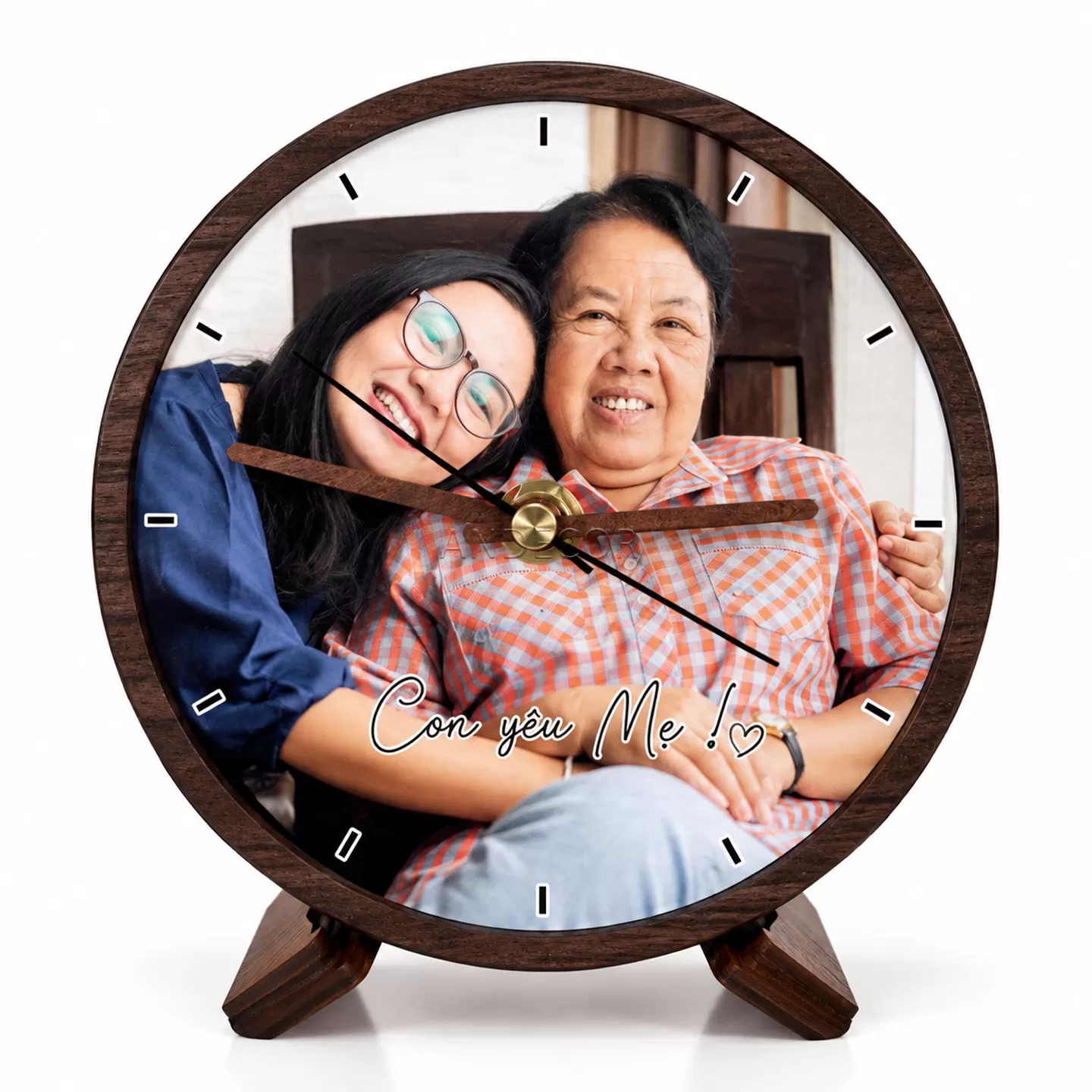Đồng Hồ Gỗ Để Bàn 14.5cm In Ảnh Cá Nhân Hóa Theo Yêu Cầu – Quà Tặng Gia Đình, Người Thân | ANDECOR