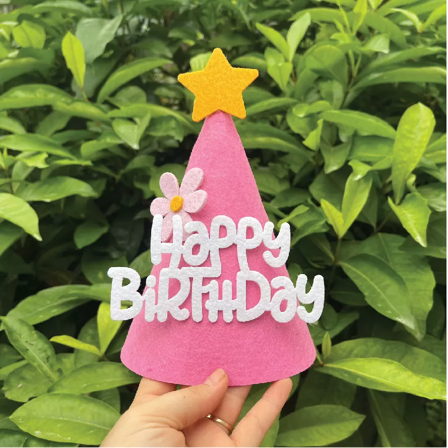 Mũ to hoa cúc hồng đậm