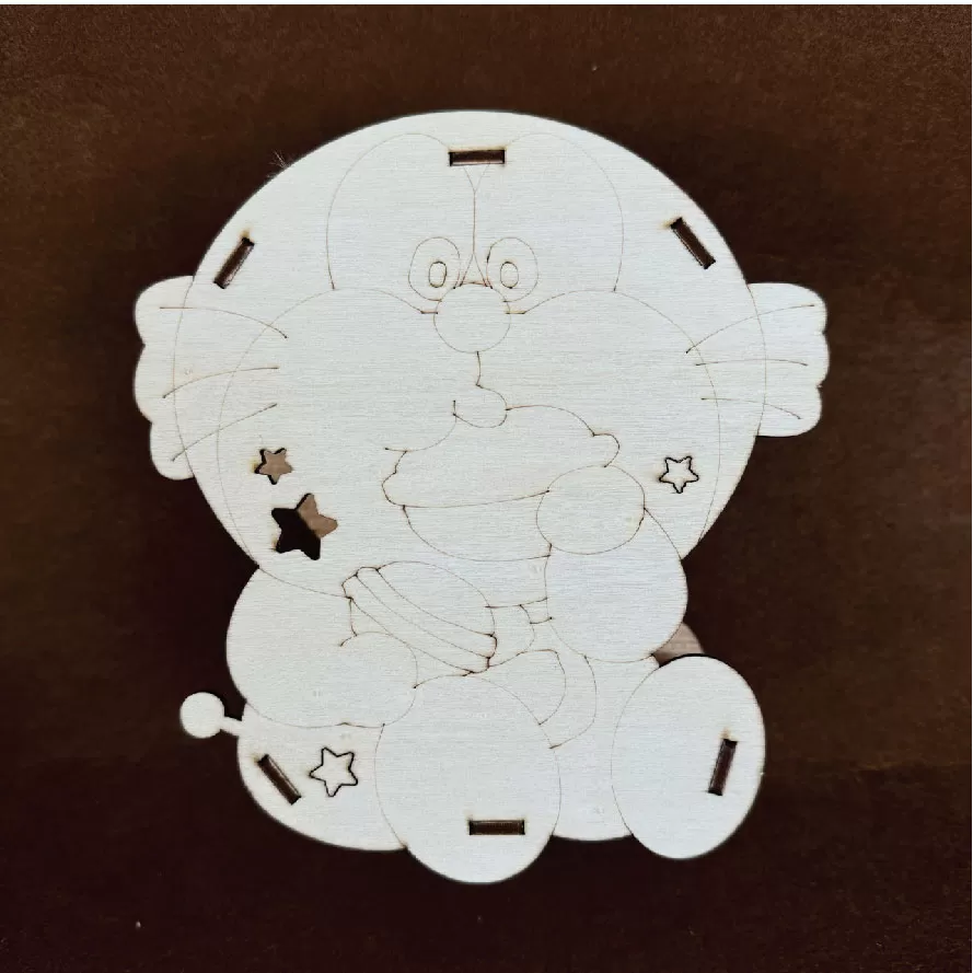 Đèn lồng gỗ tô màu mẫu doraemon