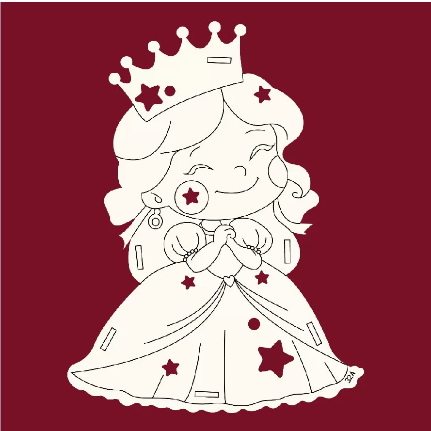 Đèn lồng gỗ tô màu mẫu công chúa