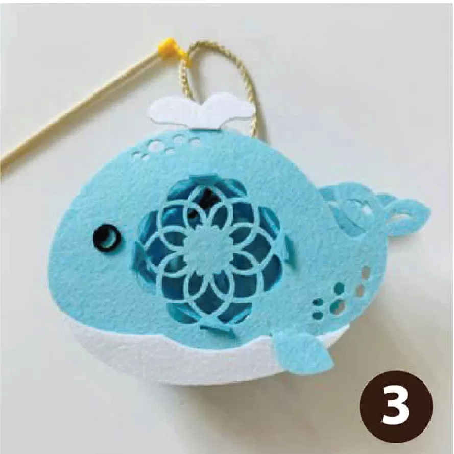 Đèn vải dạ mẫu cá heo xanh