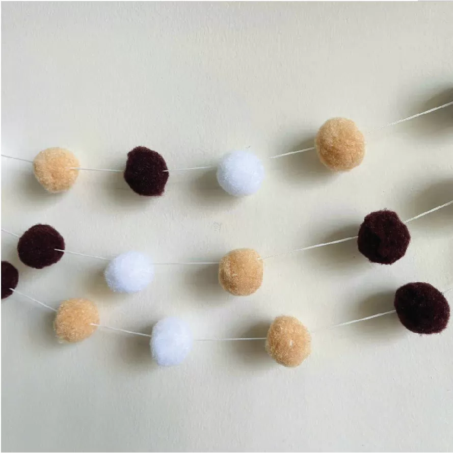 Dây quả bông nâu kem