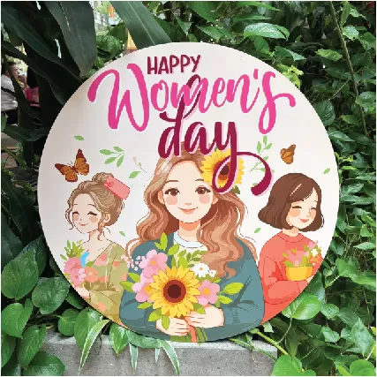 Biển treo trang trí quốc tế phụ nữ chất liệu focmex