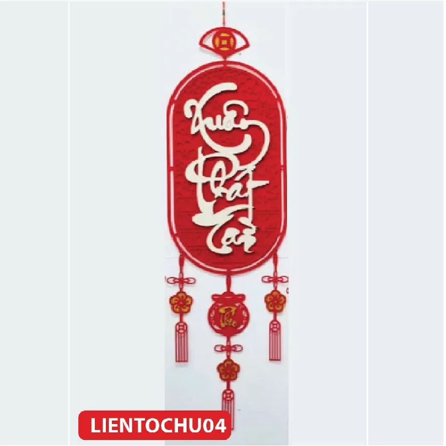 Liễn treo TẾT nhung phối chữ gỗ siêu sang xịn