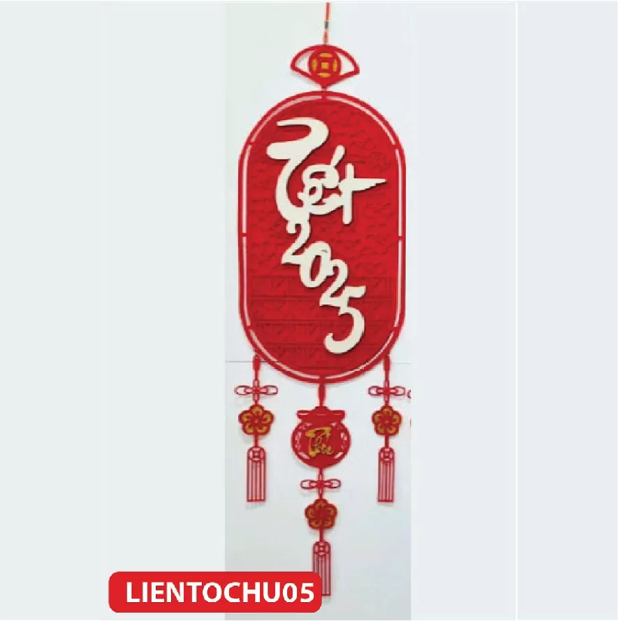 Liễn treo TẾT nhung phối chữ gỗ siêu sang xịn
