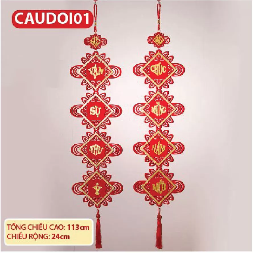 Dải câu đối TẾT khánh liễn nhung treo tường trang trí nhà cửa