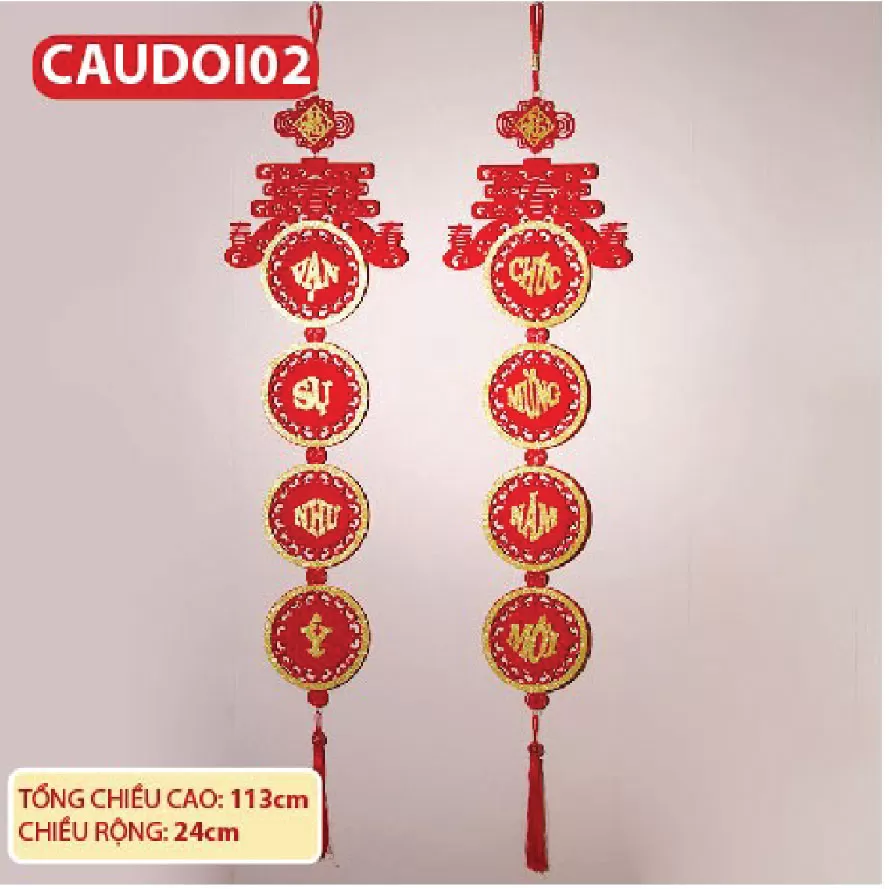 Dải câu đối TẾT khánh liễn nhung treo tường trang trí nhà cửa