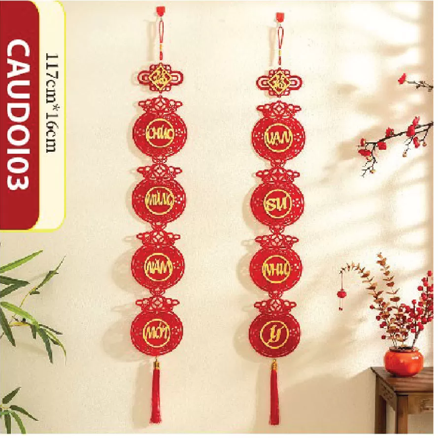 Dải câu đối TẾT khánh liễn nhung treo tường trang trí nhà cửa