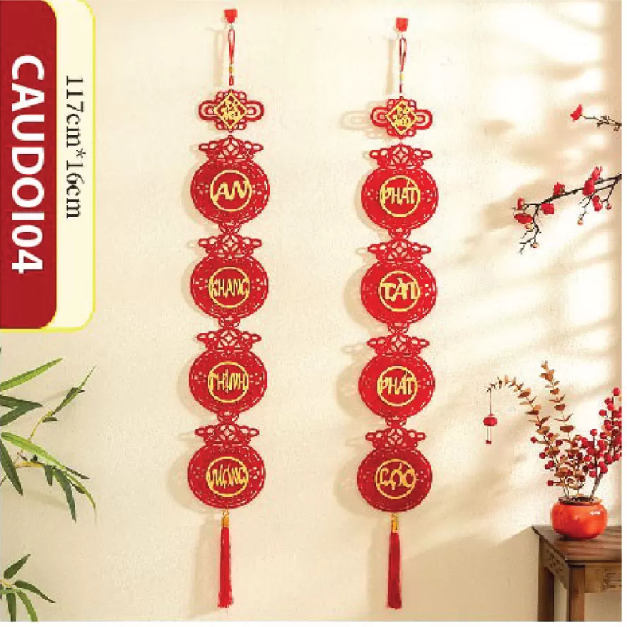 Dải câu đối TẾT khánh liễn nhung treo tường trang trí nhà cửa