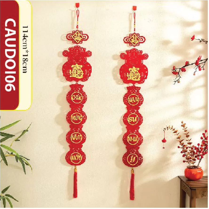 Dải câu đối TẾT khánh liễn nhung treo tường trang trí nhà cửa