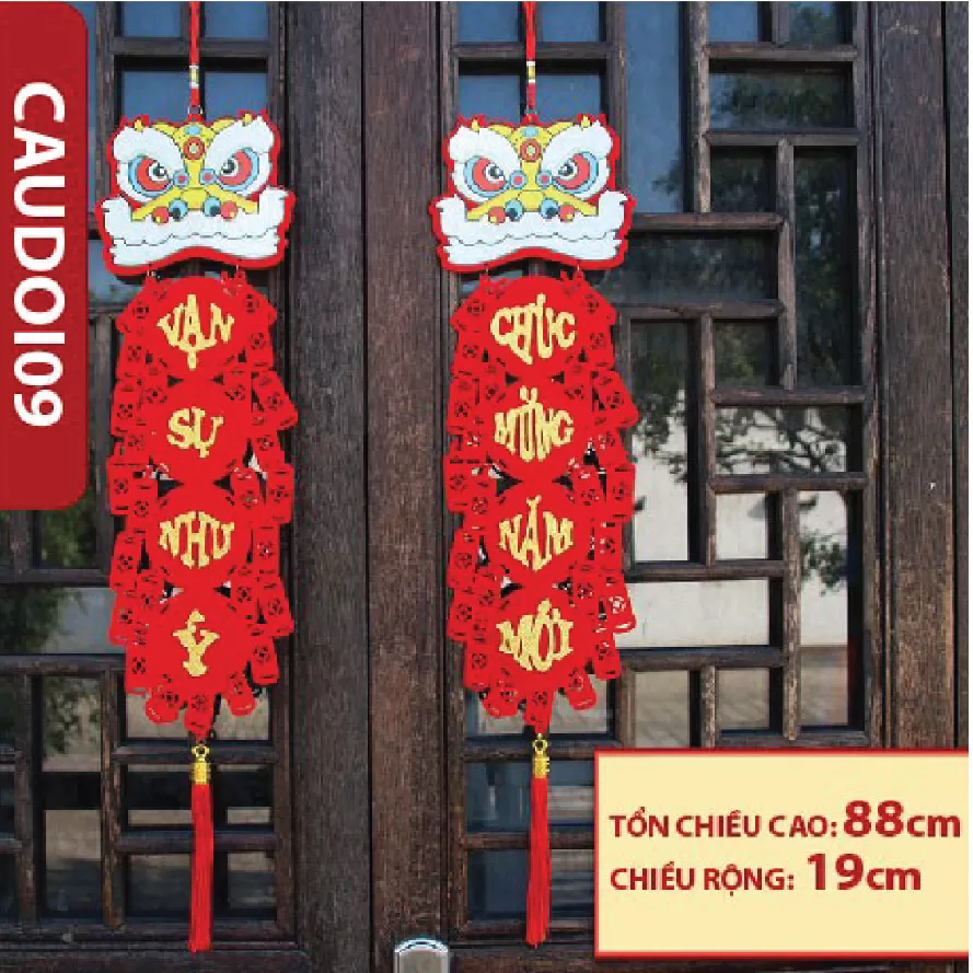 Dải câu đối TẾT khánh liễn nhung treo tường trang trí nhà cửa