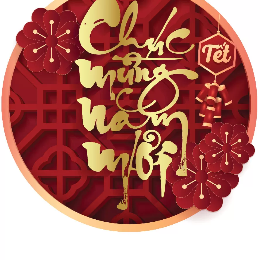 Biển treo trang trí tết chất liệu focmex