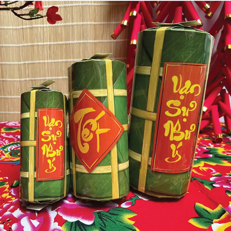 Mô hình bánh chưng, banh tét, dưa hấu trang trí TẾT chất liệu giấy cứng cáp in sắc nét