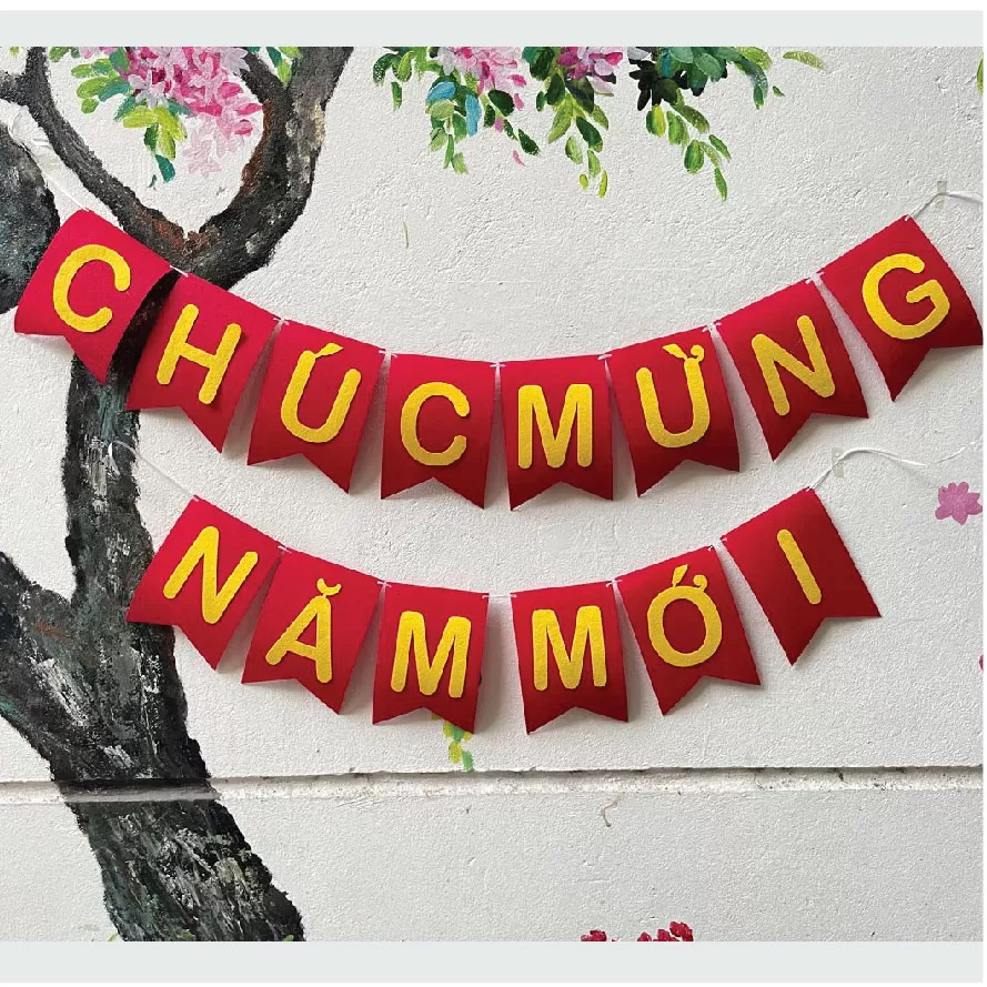 Dây chữ treo TẾT vải dạ dày dặn, handmade trang trí nhà cửa