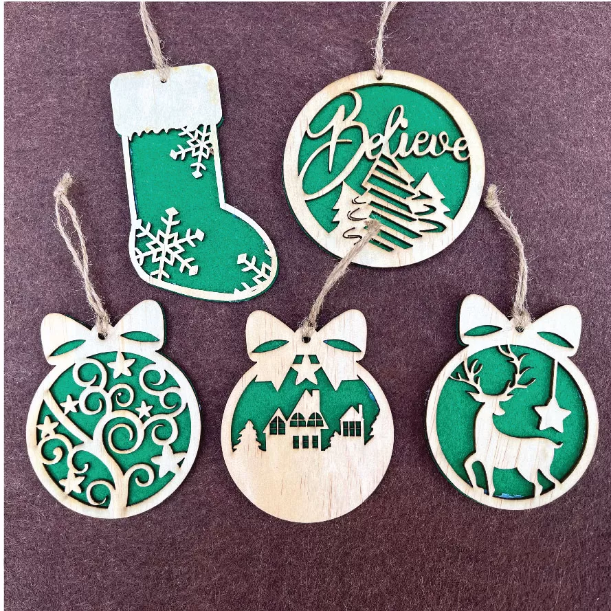 Phụ kiện treo noel nền màu