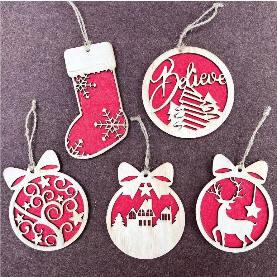 Phụ kiện treo noel nền màu