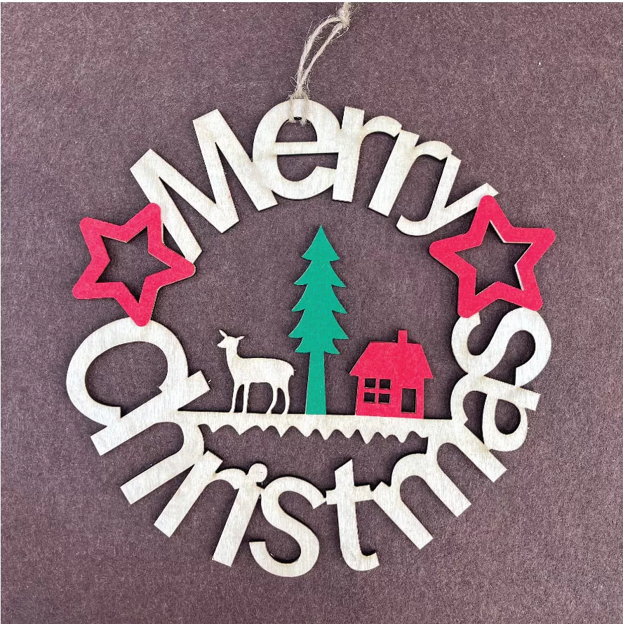Bảng gỗ NOEL treo cửa trang trí nhà dịp Giáng Sinh