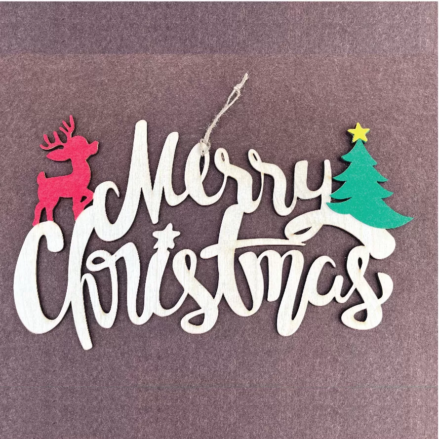 Bảng gỗ NOEL treo cửa trang trí nhà dịp Giáng Sinh