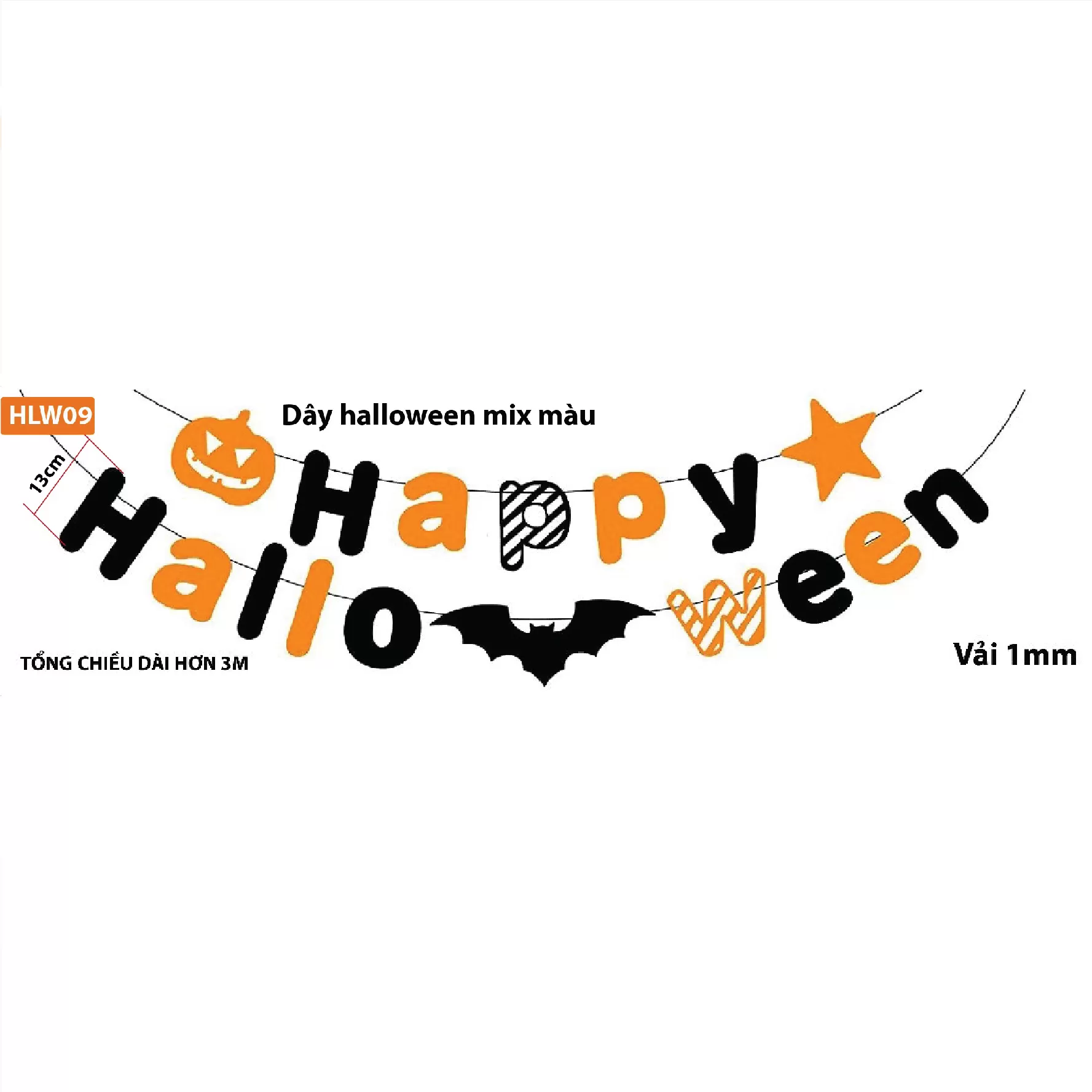 Dây halloween mix màu