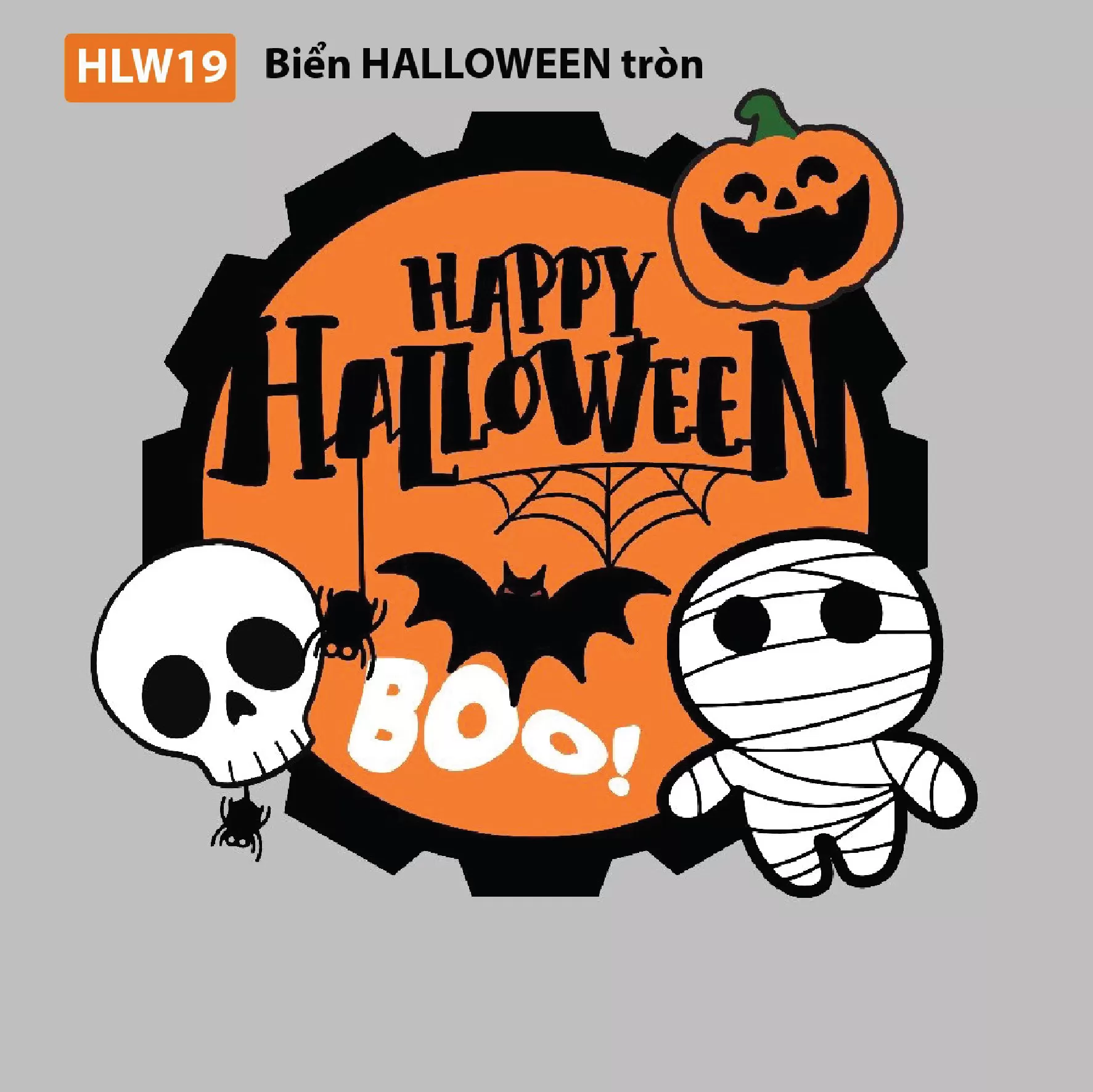 Biển halloween tròn