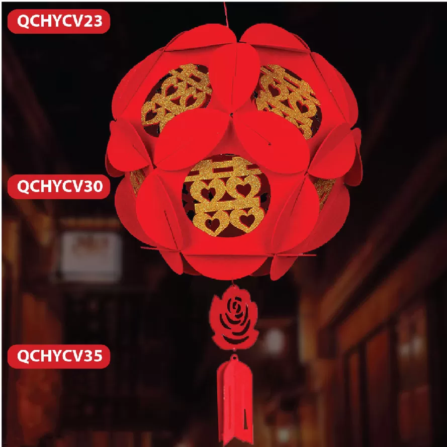 Qủa cầu Hỷ chữ vàng loại 35cm