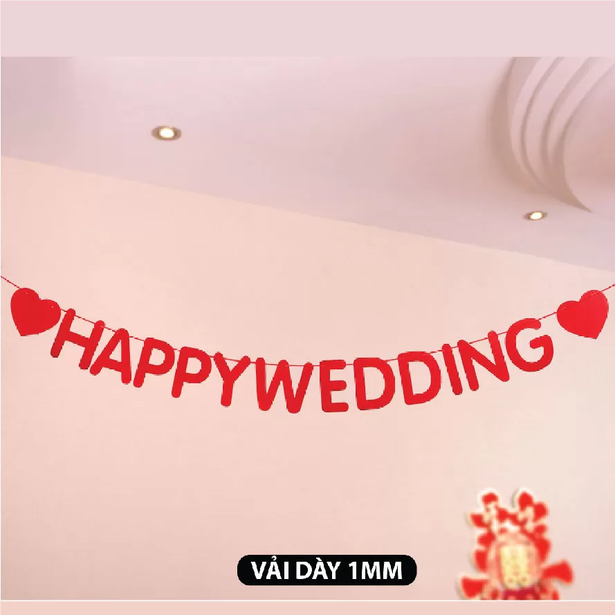 Dây chữ happy wedding
