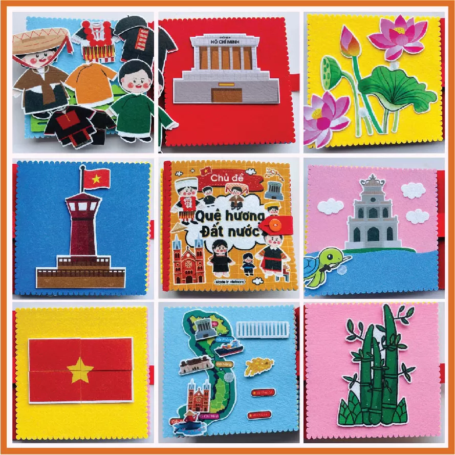 Sách vải chủ đề quê hương đất nước