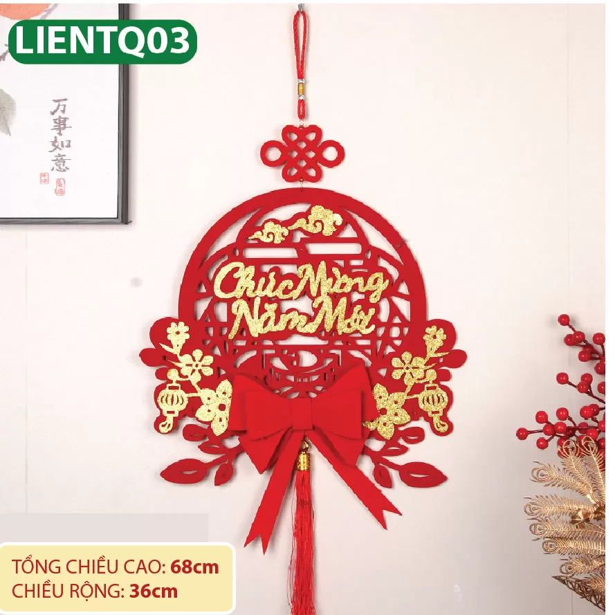 Khánh liễn treo trang trí TẾT SIÊU ĐẸP chất liệu nhung đỏ