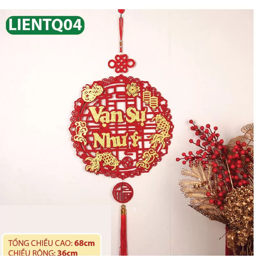 Khánh liễn treo trang trí TẾT SIÊU ĐẸP chất liệu nhung đỏ