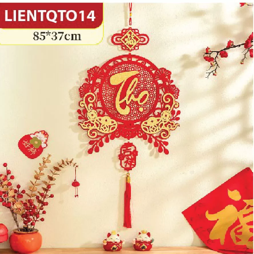 Khánh liễn treo trang trí TẾT SIÊU ĐẸP chất liệu nhung đỏ