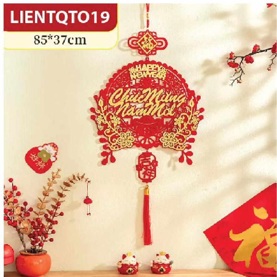 Khánh liễn treo trang trí TẾT SIÊU ĐẸP chất liệu nhung đỏ