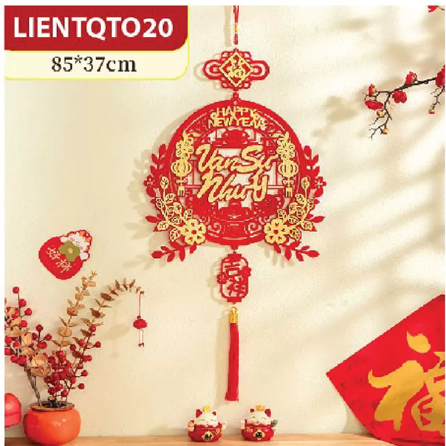 Khánh liễn treo trang trí TẾT SIÊU ĐẸP chất liệu nhung đỏ