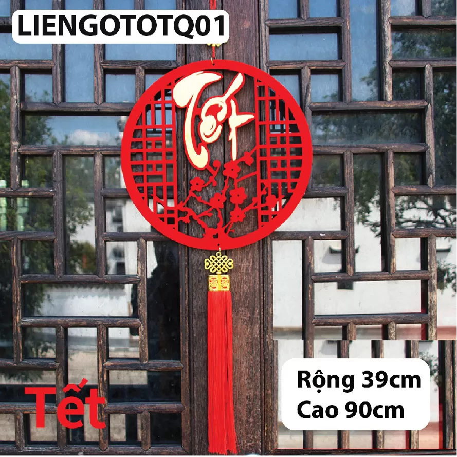 Vòng gỗ nhung trang trí tết loại to đẹp cho gia đình năm mới