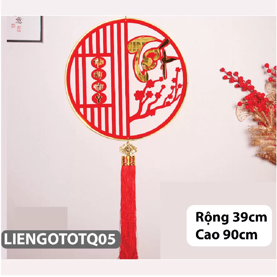 Vòng gỗ nhung trang trí tết loại to đẹp cho gia đình năm mới