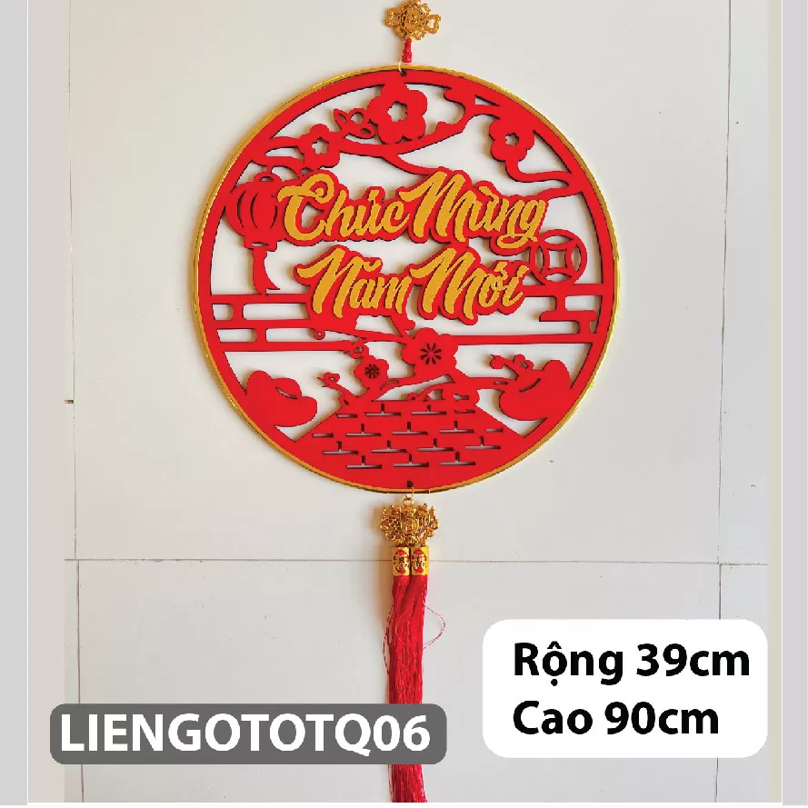 Vòng gỗ nhung trang trí tết loại to đẹp cho gia đình năm mới