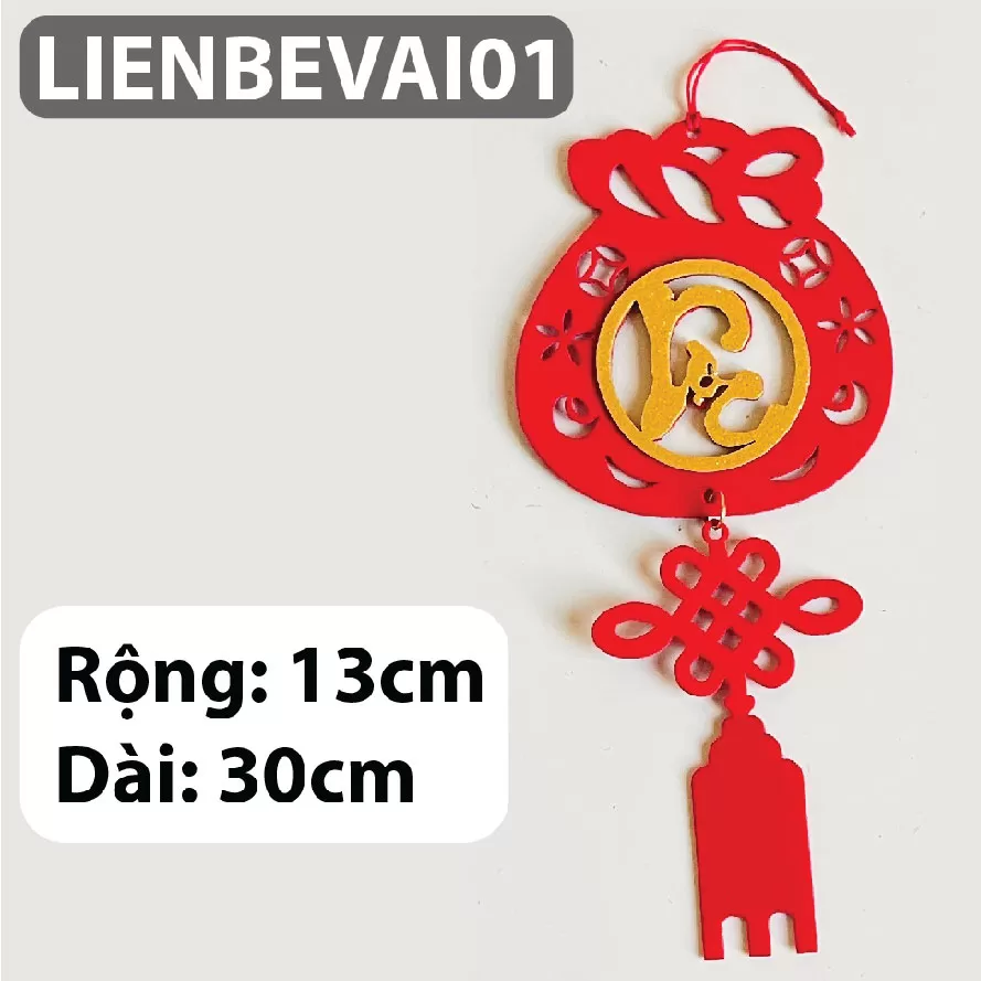 Liễn nhung bé vải treo trang trí tết