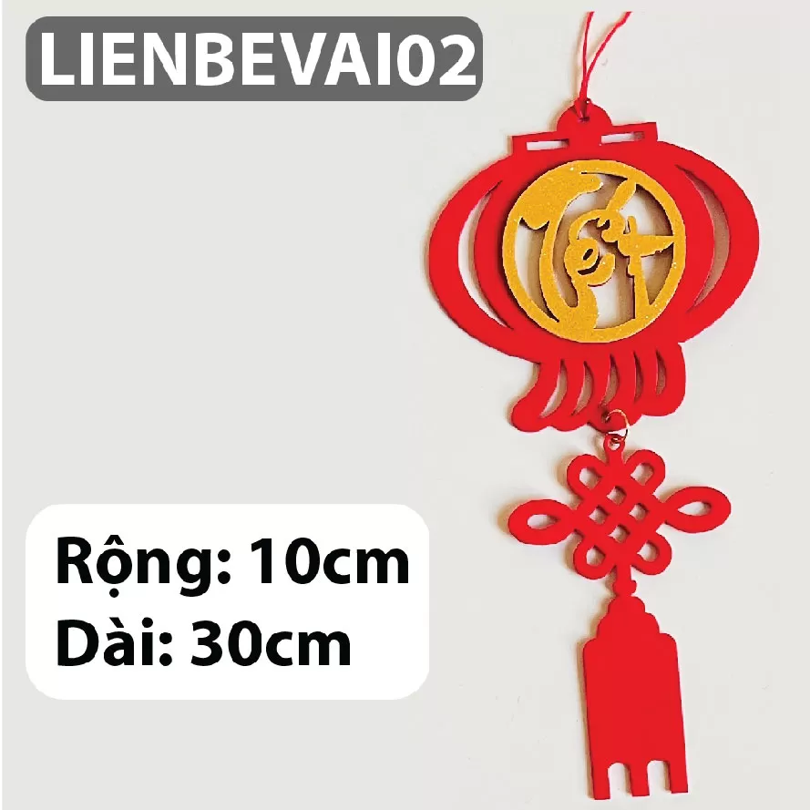 Liễn nhung bé vải treo trang trí tết