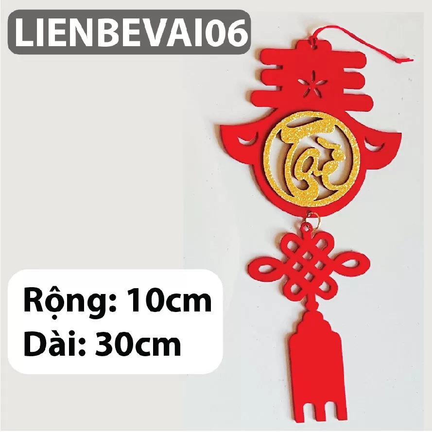 Liễn nhung bé vải treo trang trí tết