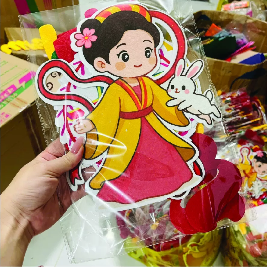 Set chữ ĐÊM HỘI TRĂNG RẰM vải dạ cứng dày trang trí Trung thu