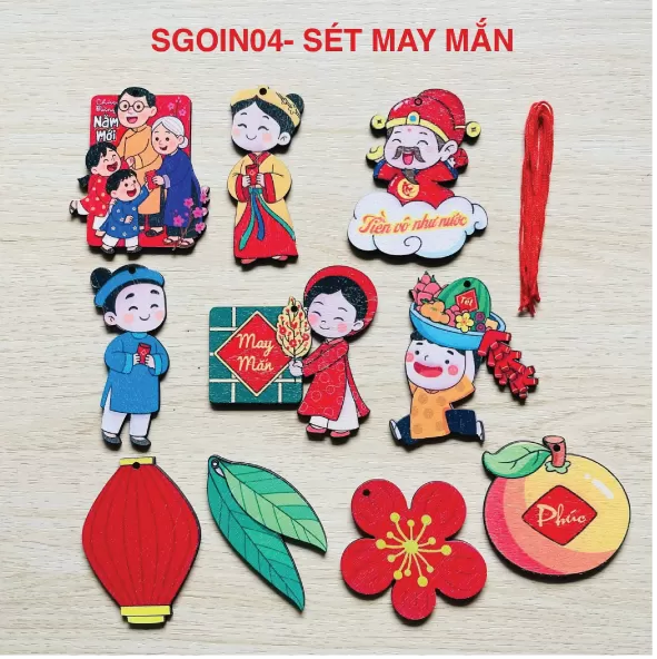 Tag gỗ treo trang trí tết